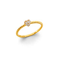 14K Yellow Gold CZ Heart Ring