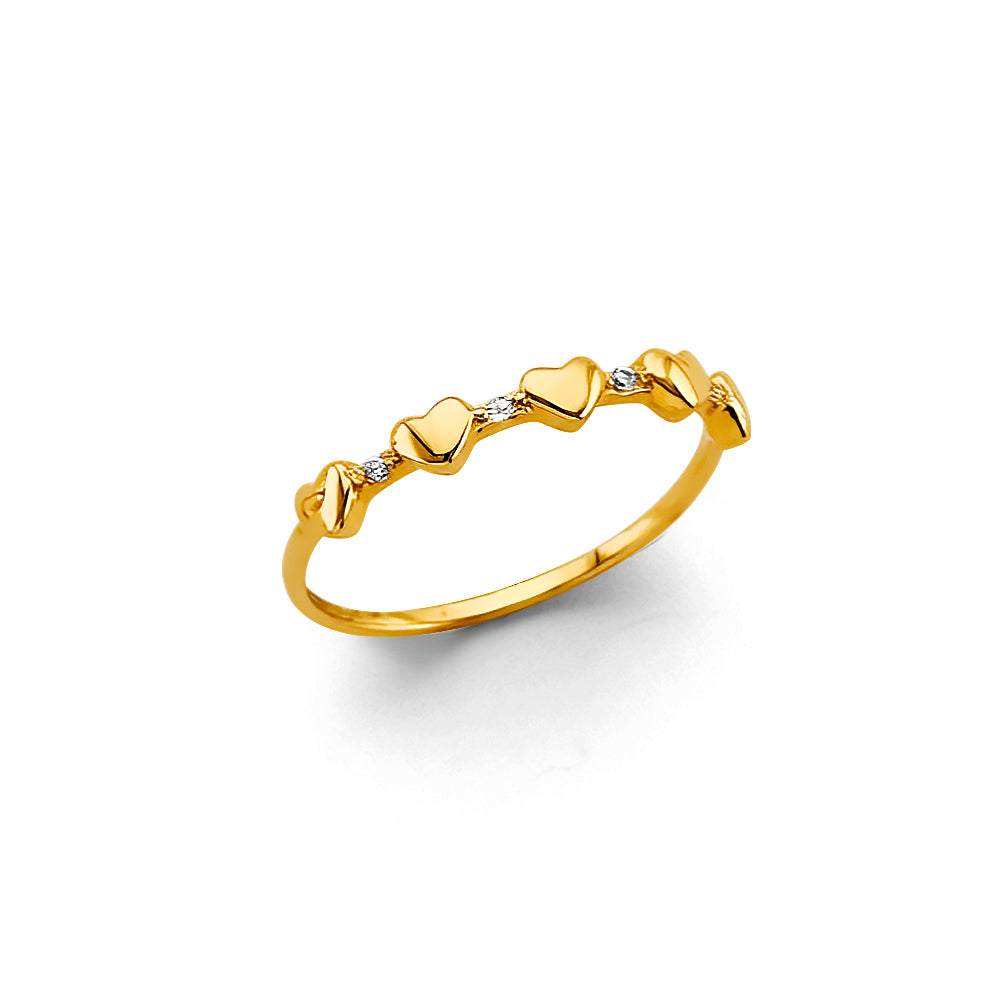 14K Yellow Gold Heart Ring