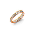 14K Yellow White Rose Gold Stackable Heart Ring