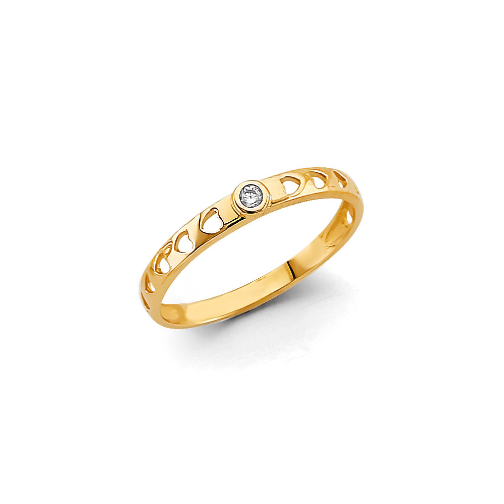 14K Yellow Gold Stackable CZ Ring