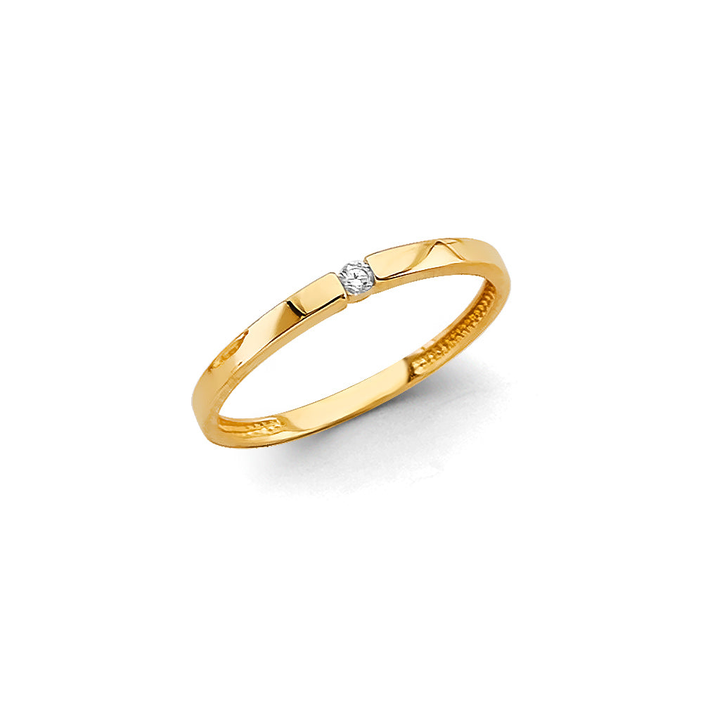 14K Yellow Gold Stackable CZ Ring