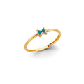 14K Yellow Gold Enamel Ribbon Stackable Ring