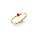 14K Yellow Gold Enamel Flower Stackable Ring