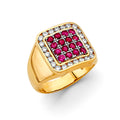 14K Two Tone Gold Men'S CZ Ring