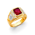 14K Two Tone Gold Men'S CZ Ring