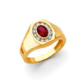 14K Yellow Gold Men'S CZ Ring