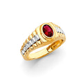 14K Two Tone Gold Men'S CZ Ring
