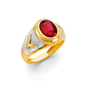 14K Two Tone Gold Men'S CZ Ring