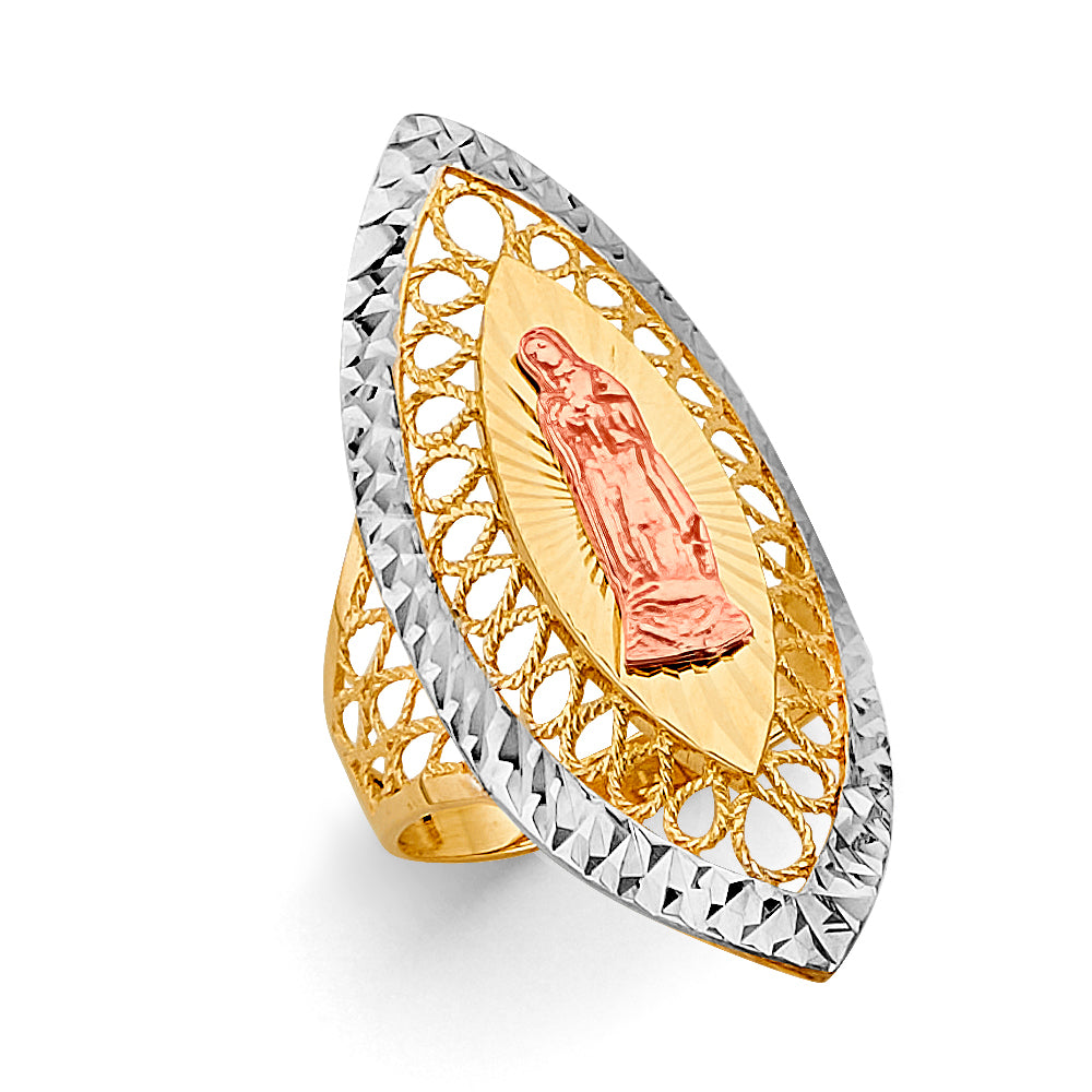 14K Yellow White Rose Gold Guadalupe Ring