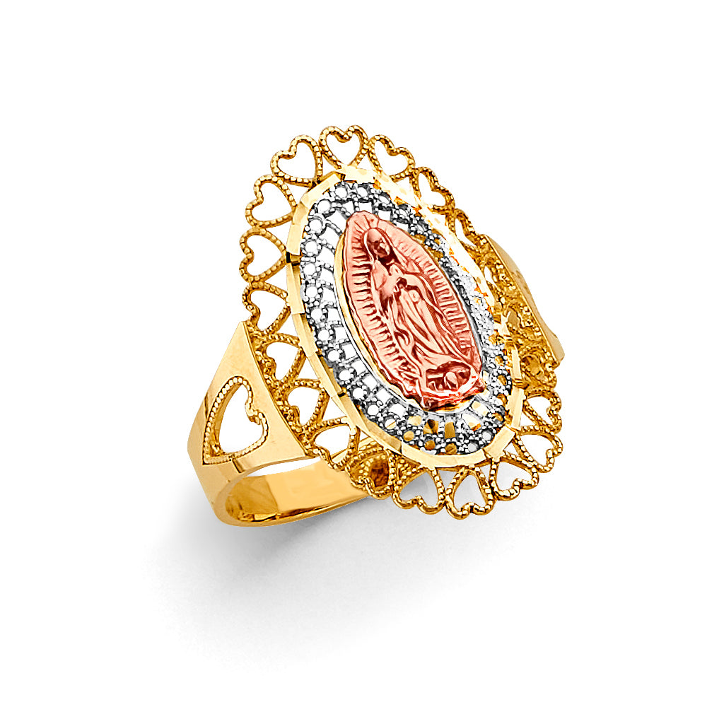 14K Yellow White Rose Gold Guadalupe Ring