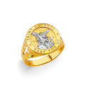 14K Two Tone Gold St. Michael Men'S Ring
