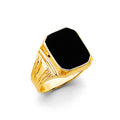 14K Yellow Gold Onyx Men'S Ring