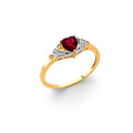 14K Yellow Gold Fancy Red CZ Ring