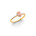 14K Yellow Gold Fancy Pink CZ Ring