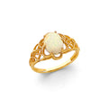 14K Yellow Gold Fancy Opal CZ Ring