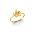 14K Yellow Gold Flower Ring