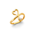 14K Yellow Gold CZ Heart Ring
