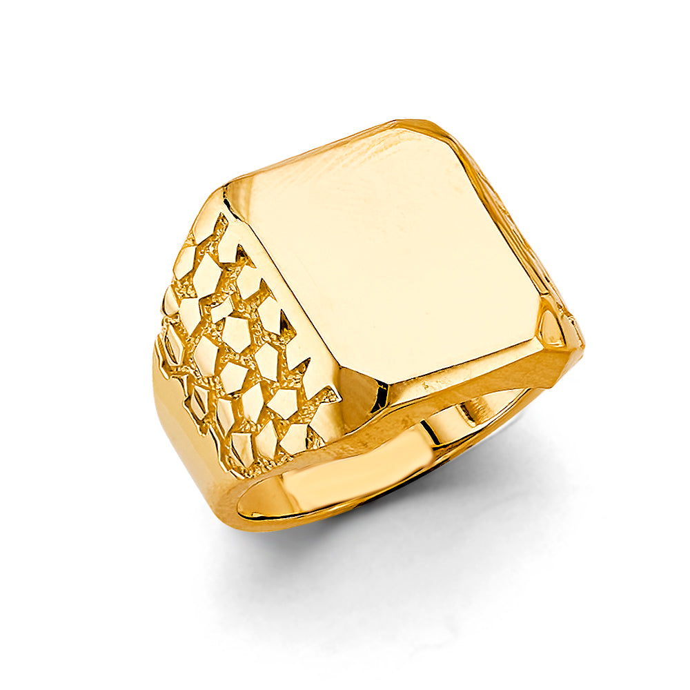 14K Yellow Gold Men'S Signet Ring
