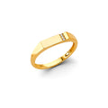14K Yellow Gold CZ Signet Ring