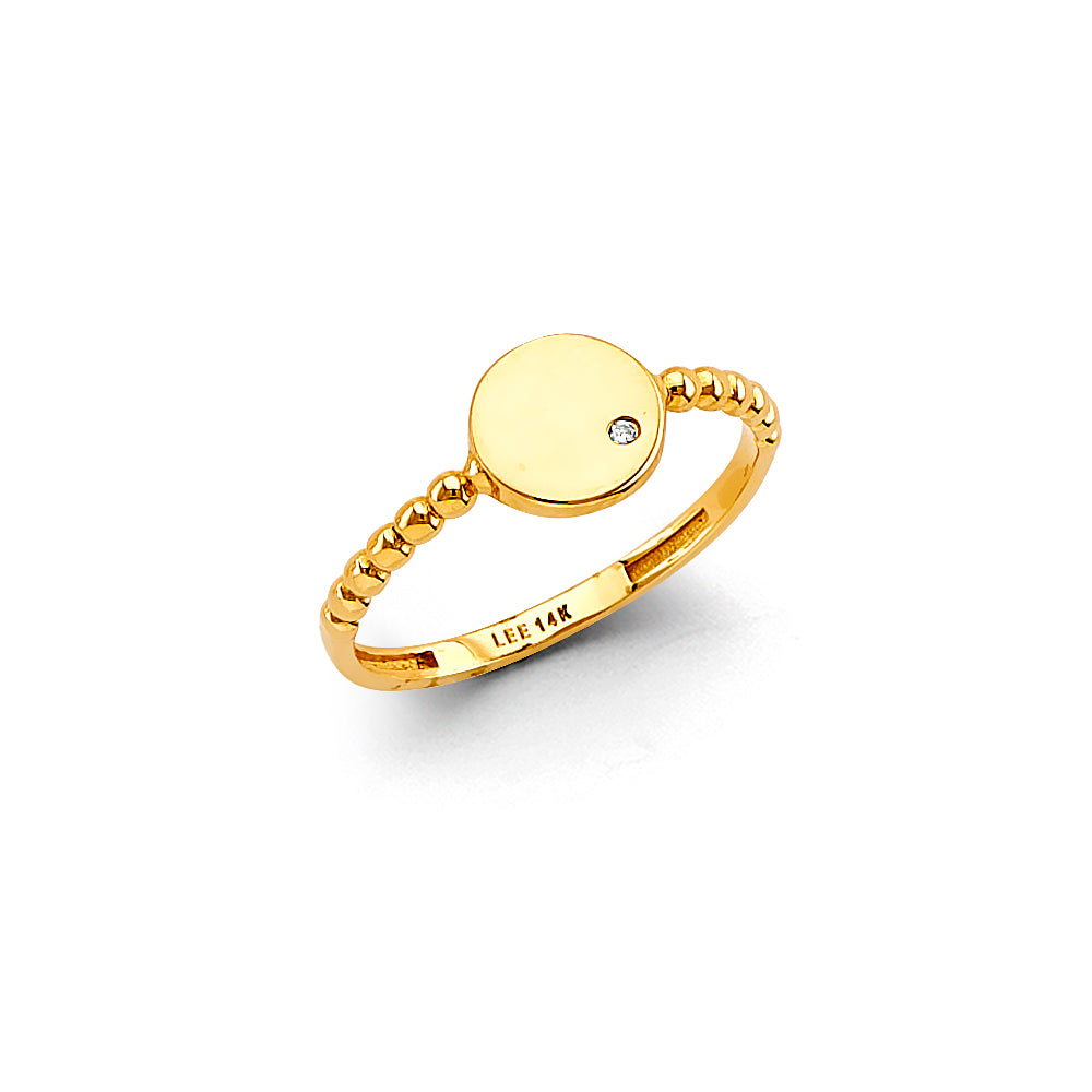 14K Yellow Gold CZ Ladies Ring