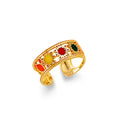 14K Yellow Gold Colored CZ Flower Toe Ring