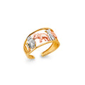 14K Yellow White Rose Gold Lucky Toe Ring