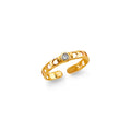 14K Yellow Gold CZ Toe Ring