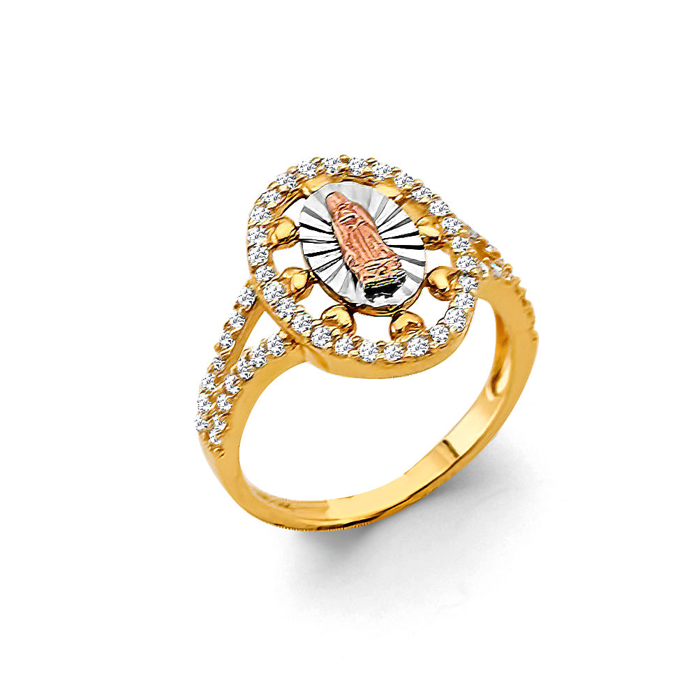14K Yellow White Rose Gold Guadalupe Ring