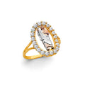 14K Yellow White Rose Gold St. Jude CZ Ring