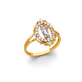 14K Yellow White Rose Gold St. Jude CZ Ring