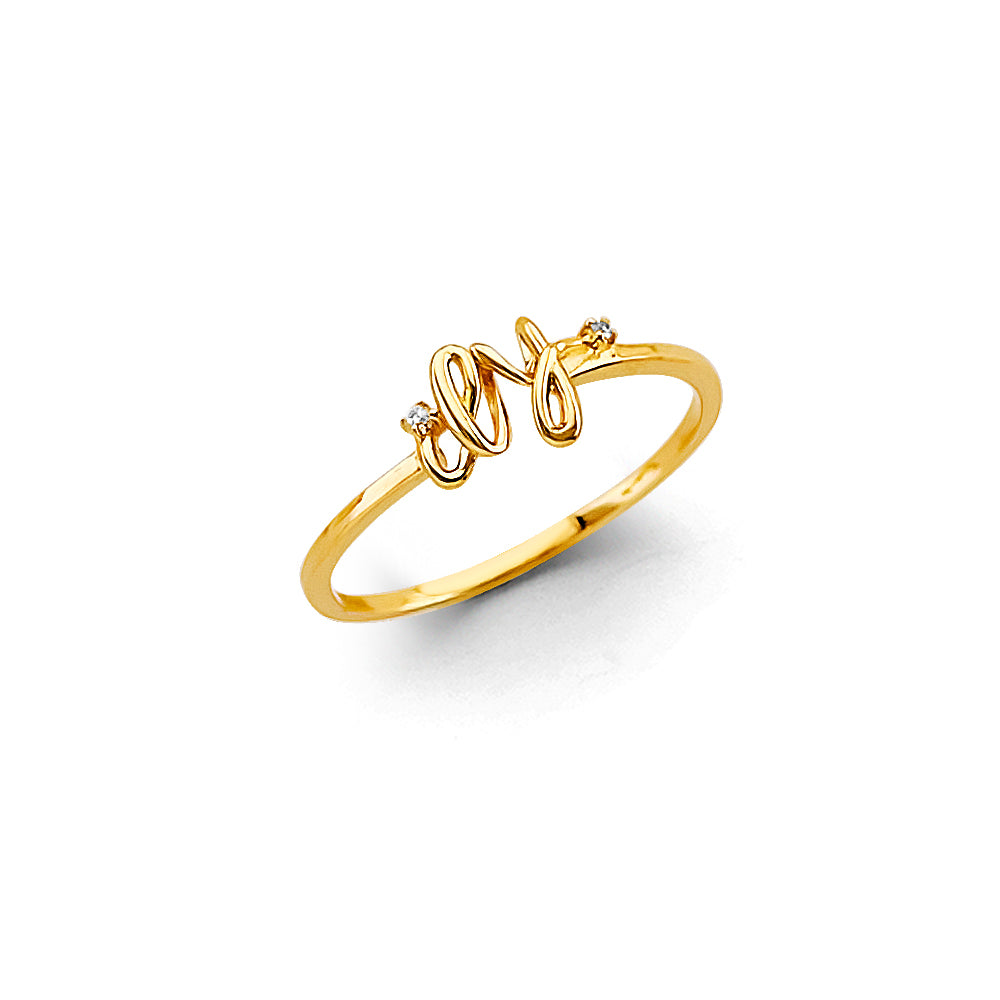 14K Yellow Gold I. L. Y. CZ Ring