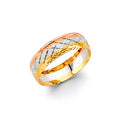 14K Yellow White Rose Gold Men Wedding Band
