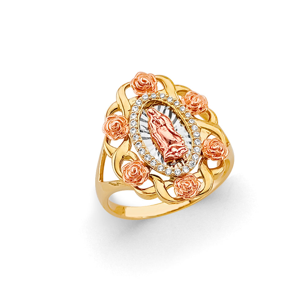 14K Yellow White Rose Gold Guadalupe Ring