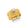 14K Yellow Gold Ladies CZ Engagement Ring