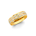 14K Two Tone Gold Men Wedding Band