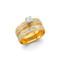 14K Two Tone Gold Ladies CZ Engagement Ring