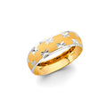 14K Two Tone Gold Men Wedding Band