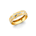 14K Two Tone Gold Men Wedding Band