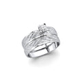 14K White Gold Ladies CZ Engagement Ring