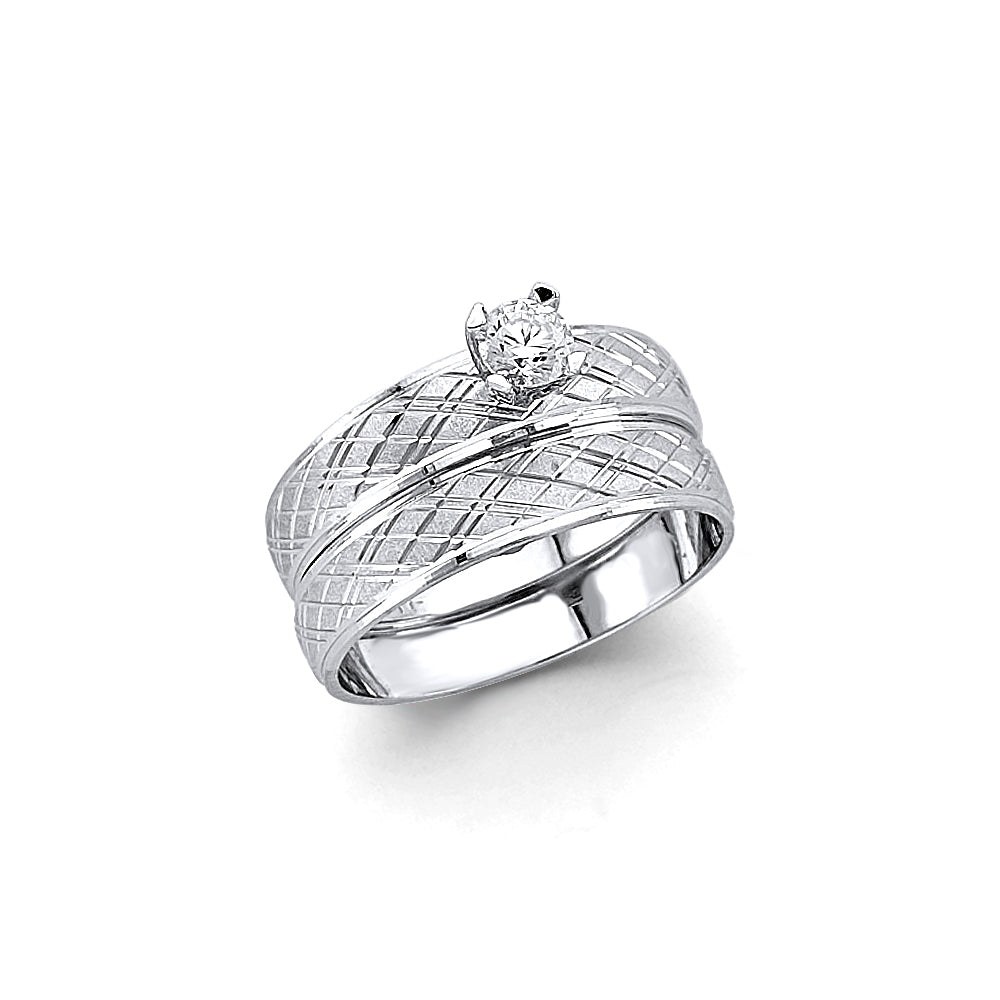 14K White Gold Ladies Wedding Band