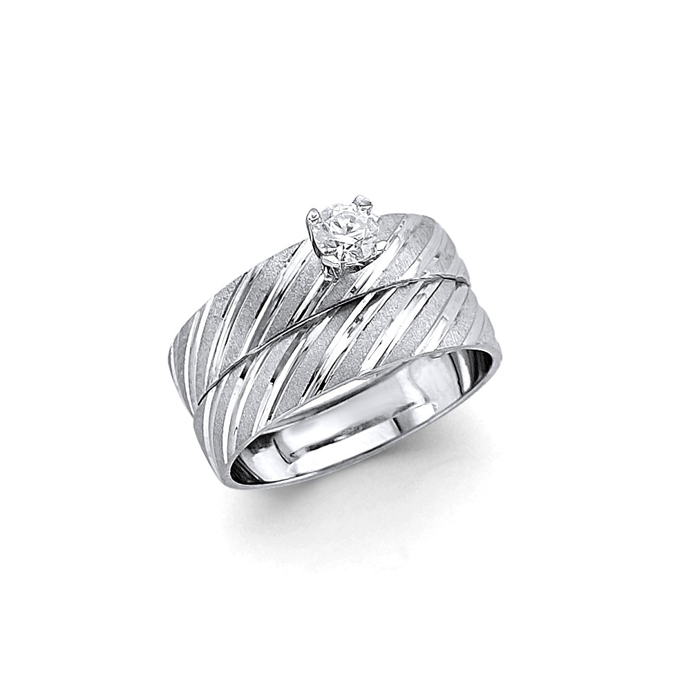 14K White Gold Ladies Wedding Band