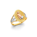 14K Yellow White Rose Gold Religious Ring