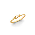 14K Yellow Gold CZ Religious Ring