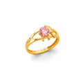 14K Yellow Gold Babies CZ Ring