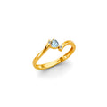 14K Yellow Gold Babies CZ Ring