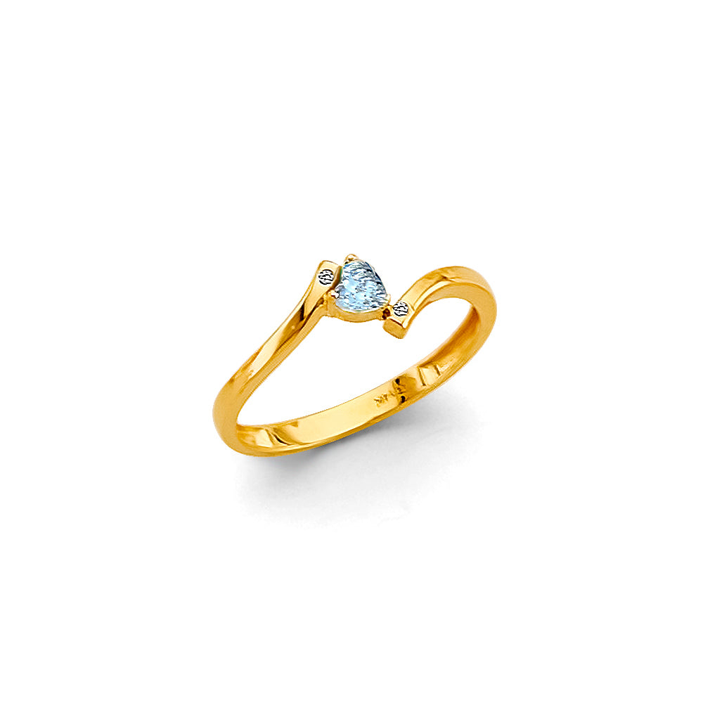 14K Yellow Gold Babies CZ Ring