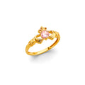 14K Yellow Gold Babies CZ Ring