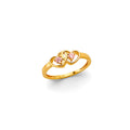 14K Yellow Gold Babies CZ Ring