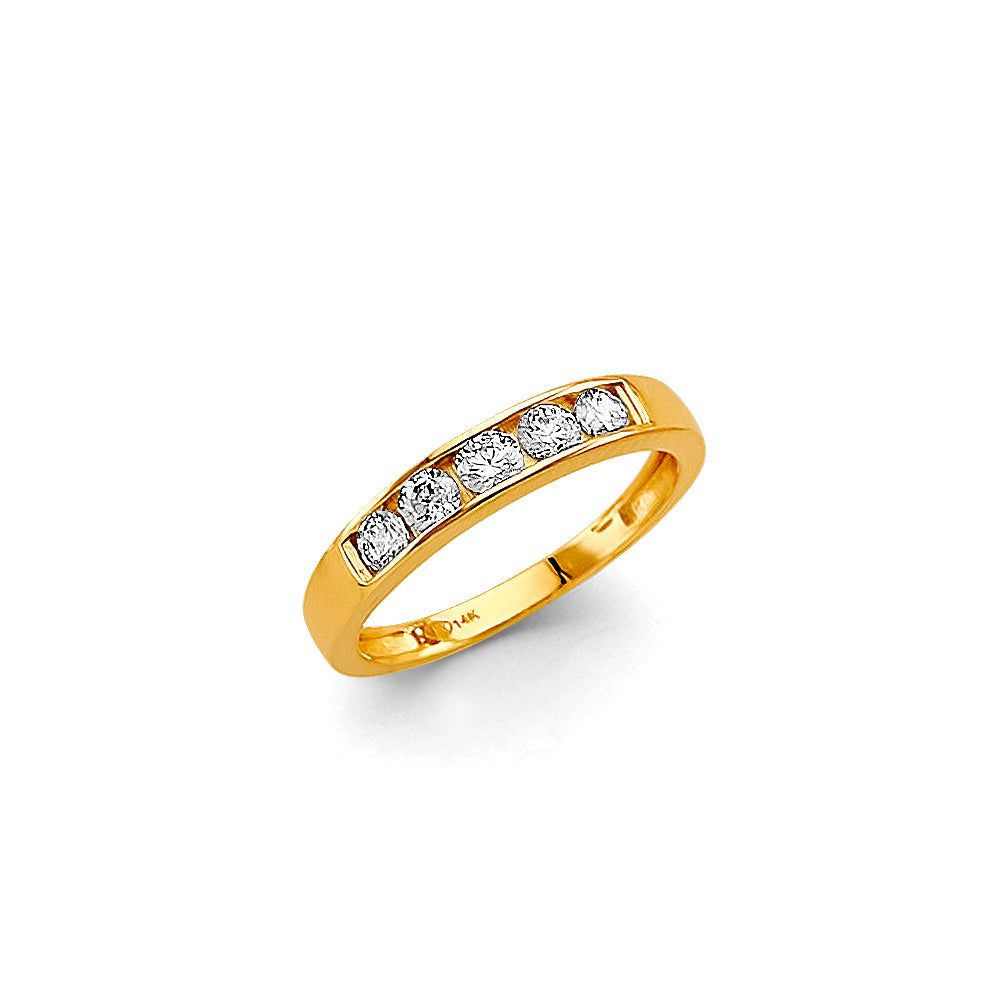14K Yellow Gold Babies CZ Ring