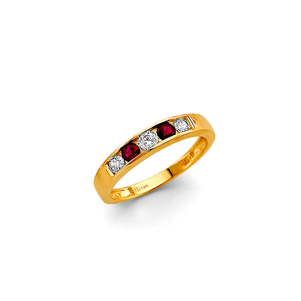 14K Yellow Gold Babies CZ Ring